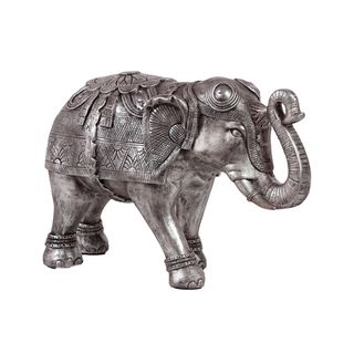 Urban Trends Collection Large Silver Resin Elephant
