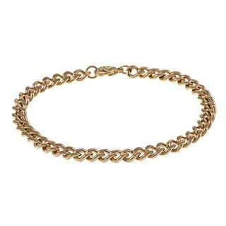 Stainless Steel and Gold IP Mens Cuban Link Bracelet