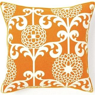 Jiti Pillows Floret Orange Cotton Decorative Pillow
