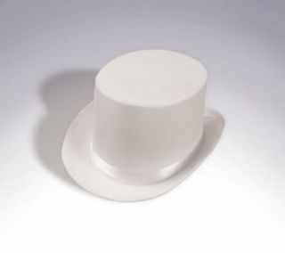 Top Hat Satin White   Adult Accessory Clothing