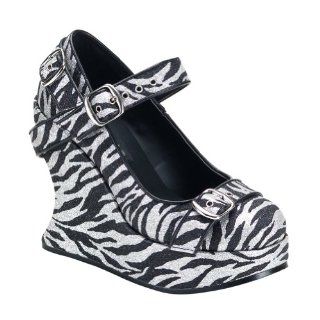 Wedge Shoes Sexy Womens Shoes Glitter Animal Print Zebra Shoes Shoes