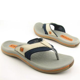 Santa Cruz Slide Sandal,Oyster/Navy,12 M SPERRY TOP SIDER Shoes