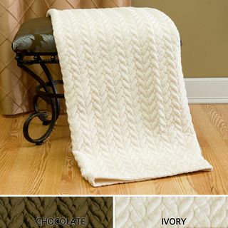Quilted Cable Micro Mink Throw