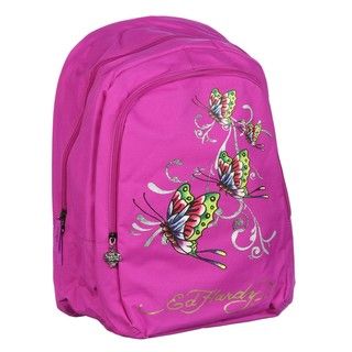 Ed Hardy Josh Purple Butterflies 17 inch Backpack