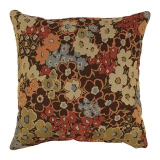 Meadow Brown Floral Throw Pillow