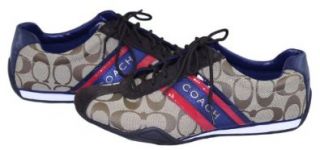  Coach Signature Jayme Tennis Shoes Khaki Navy Magenta Shoes