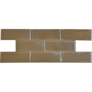 Brown Sugar 3x8 inch Shiny Glass Tiles (Case of 67)