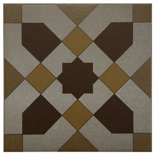 SomerTile 7x7 inch Grava Quatro Geo Centro Ceramic Floor and Wall Tile