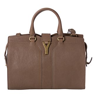 Yves Saint Laurent Cabas Chyc Mini Taupe Leather Tote Bag
