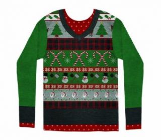 Faux Real Ugly Christmas Sweater   Mens T shirt (Small