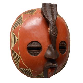Handmade Large Round Bird Mask (Ghana)