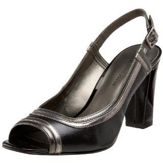 Klein Womens Verlina Peep Toe Slingback,Black Multi,5 M US Shoes