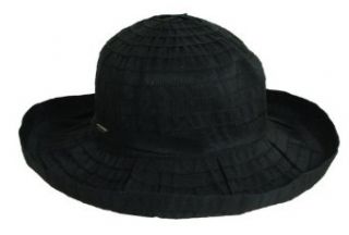 Scala Womens UPF 50+ Ribbon Sun Hat (Black): Clothing