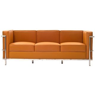 Le Corbusier Style Genuine Tan Leather LC2 Sofa