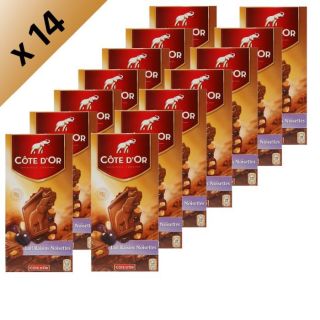 Lot de 14 Tablettes   Côte dOr   Chocolat au lait extra fin, aux