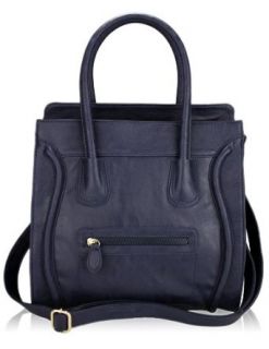 Womens Navy Blue Designer Office Tote Handbag   KCMODE