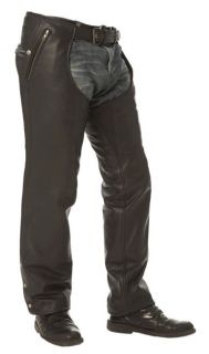 Unisex Double Deep Pocket Leather Thermal Chaps