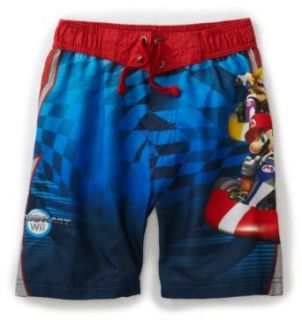 Mario Brothers Boys 2 7 Kart Swim Short, Red, 5 Clothing