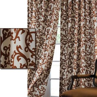 Stamford Rust Printed Cotton 108 inch Curtain Panel