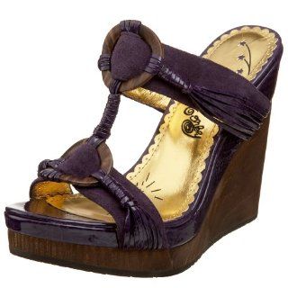  Naughty Monkey Womens Wood Chuck Wedge,Purple,6 M US Shoes