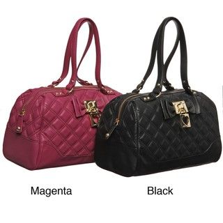 Betsey Johnson Double The Love Quilted Leather Satchel