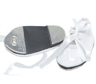 White Tap Dance Shoes for 18 Inch Dolls Like American Girl