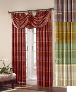 Nottingham Pleated Silk 108 inch Ring Top Curtains