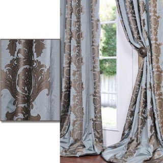 Sea Mist Patterned Faux Silk 108 inch Curtain Panel