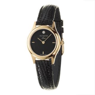 Wittnauer Womens Premium Goldplated Steel and Leather Quartz Watch