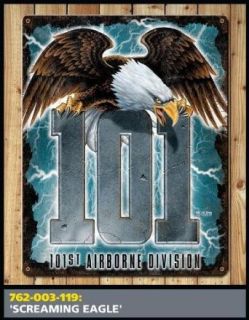 101st Airborne Screaming Eagle Steel Sign   7.62 Design