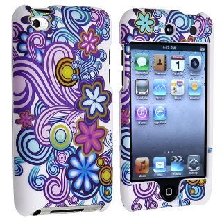 Flower Vine Rubber Coated Case for Apple iPod Touch Generation 4