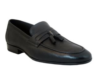 Doucals Mens Italian Loafer with tassel 1004 Black Shoes