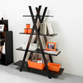 tier Black X shape Bookcase