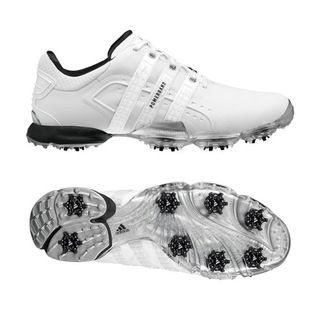 Adidas Mens Powerband 4.0 White/ White/ Black Golf Shoes