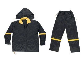 CLC Rain Wear R103L Black Nylon 3 Piece Rain Suit   Large  