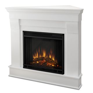 Real Flame Chateau White Electric Corner Fireplace