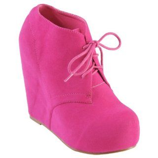Brinley Co Womens Lace up Wedge Bootie Shoes