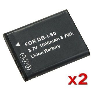 eForCity 2 x Replacement DB L80 Li Ion Battery Compatible
