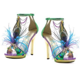Sexy High Heel Shoes Peacock Feather Shoes Mardi Gras Costume Shoes