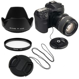 55 mm Lens Hood/ UV Filter/ Lens Cap/ Cap Keeper for Nikon D40X/ D60