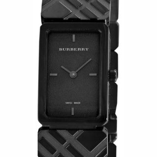 Burberry Womens Check Engraved Bracelet Watch