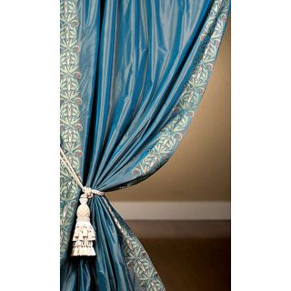 Colonial Blue Faux Silk Taffeta 120 inch Curtain Panel