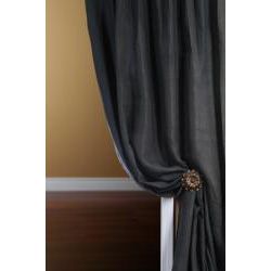 Signature Black Licorice Linen 120 inch Curtain Panel