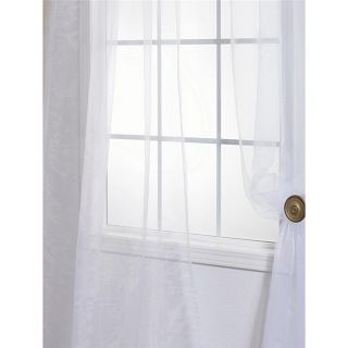 White Faux Organza 120 inch Sheer Curtain Panel Pair
