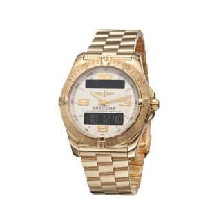 Breitling Mens Aerospace 18k Yellow Gold Digital Quartz Watch
