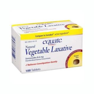 Equate Natural Vegetable Laxative Sennosides 100 tablet Box (Pack of 2