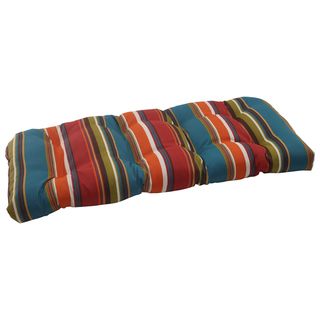 Pillow Perfect Westport Polyester Teal Wicker Outdoor Loveseat Cushion
