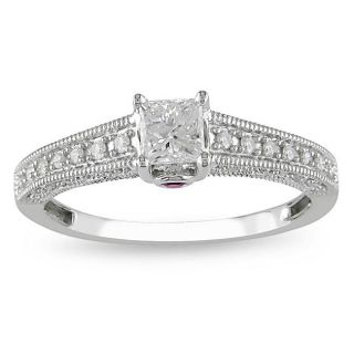 Miadora 14k Gold 1/2ct TDW Diamond and Sapphire Engagement Ring (H I