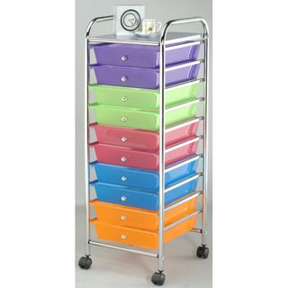 Organizer with Rainbow Color Plastic Drawers