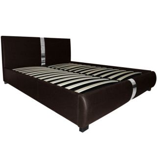 Lit moderne 140x190cm Avec déco bande inox Le lit MALLOW est un lit